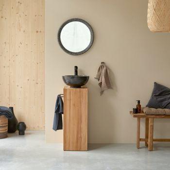 Mueble para lavabo de teca maciza lado izquierdo