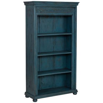 Estantería librería de madera azul 100x40x180 alt. Cm