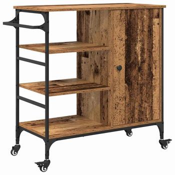 Carro De Cocina Madera Vieja 87.5 X 39 X 84.5 Cm Vidaxl