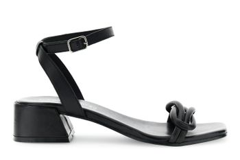 sandalias de piel con nudo en la pala. black
