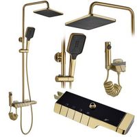 conjunto de ducha con termostato rea rob gold brush
