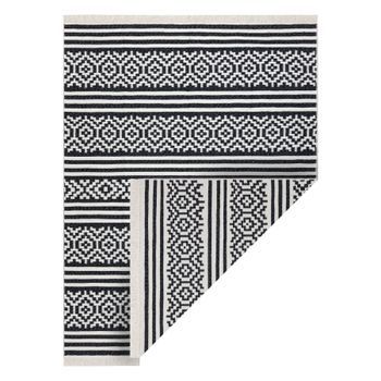 Alfombra Twin 22996 Geométrica, Rayas Algodón, Doble Cara, Flecos Ec 120x170 Cm