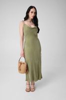 vestido midi de saten