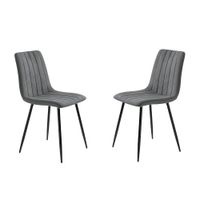 juego de 4 sillas de tela gris oscuro cm 45x54 88h