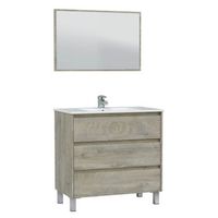 mueble de bano devin 3 cajones con espejo sin lavabo color alaska
