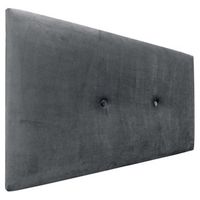dhome cabecero de terciopelo liso con botones 95x60 camas 8090 - gris oscuro