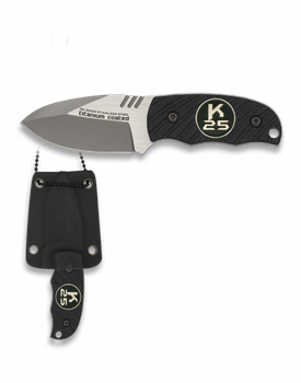 Cuchillo táctico K25, mango G10, hoja de acero inox de 6 cm, tamaño total de 12,4 cm