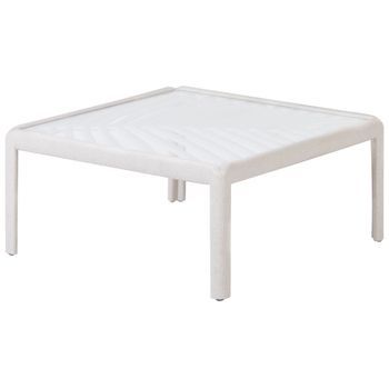 Mesa De Centro De Jardín 69 X 69 Cm Estructura Sintética Beige Claro Ferretti