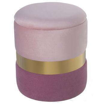 Puff Rosa Y Dorado