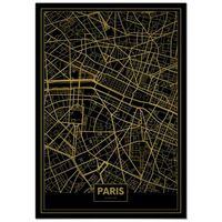 panorama carton pluma mapa oro de paris 70 x 100 cm  impreso en carton pluma de alta calidad  cuadros decoracion salon  cuadros para dormitorio 