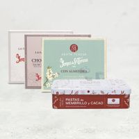 pack de yemas tres culturas y lata de pastas de cacao