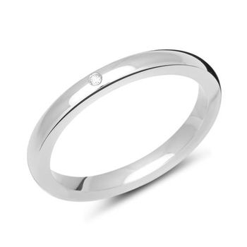 Anillo clásico de plata 925 pulida para mujer