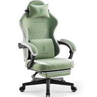 silla gaming dowinx cojin con muelles y bolsillos respaldo reclinable de 90 a 135 con reposapies tejido transpirable color verde