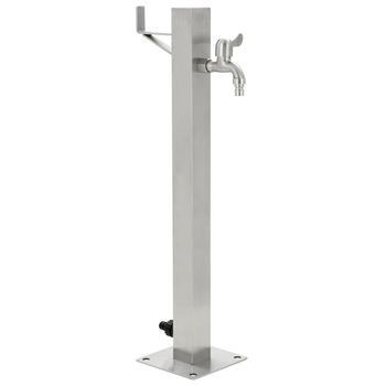 Columna De Agua De Jardín Acero Inoxidable Cuadrada 65 Cm Vidaxl