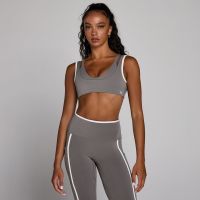 sujetador deportivo de doble capa con contraste velocity para mujer de mp - gris ceniza - l