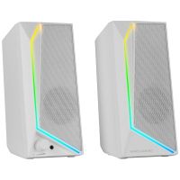 mars gaming ms72 altavoces gaming 15w rgb flow 2 drivers activos chipset dsp usb jack 35mm blanco
