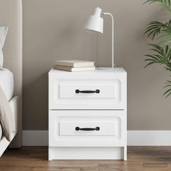 Mesita De Noche - Mueble Para Dormitorio - Madera De Ingeniería - Madera (43x34.5x44.5cm)