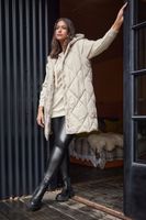 yours chaleco midi acolchado marfil con capucha mujer curvy y tallas grandes yours