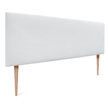 Dhome Cabecero De Pana Liso 135x115 Con Patas Camas 120/135/140 - Blanco