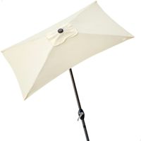 parasol balcon rectangular con mastil de aluminio y manivela 200x120x240 cm crema