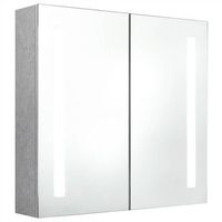 armario de bano con espejo led gris hormigon 62x14x60 cm vidaxl