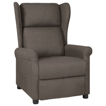 Vidaxl Sillón Reclinable De Tela Marrón