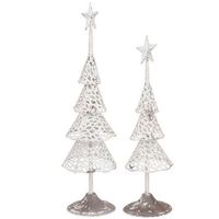 set 2 arboles de metal blancos 15x15x53 13x13x45h cm