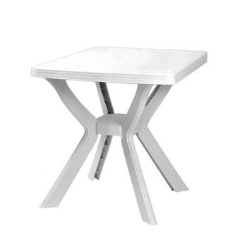 Mesa Resina 70x70 Cm Blanca Mykonos Atlas