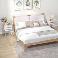 2 mesitas de noche de melamina homcom 40x40x60 cm blanco