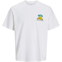 jack  jones camiseta 12275396 jorbigwig tee ss crew neck tg bright white print filt para hombre