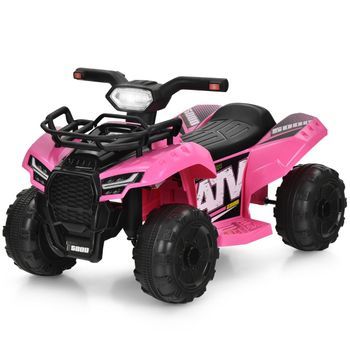 Quad Eléctrico Infantil Con Espacio De Almacenamiento Mini Quad Eléctrico Con Música Para Niños 44 X 66 X 42 Cm Rosa + Negro