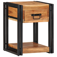 mesita de noche  mesilla de noche  cabinete de noche de madera maciza de acacia 40x35x50 cm cfw93078