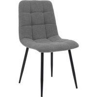 silla de comedor antibes tejido de peluche tela gris 55x45x84 cm clp