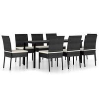 conjunto de comedor de jardin 9 piezas ratan sintetico negro vidaxl