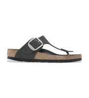 birkenstock para mujer 1023337 sandaliasgizeh big buckle cuero engrasado ajuste estrecho negro 38 plano ninguno casual