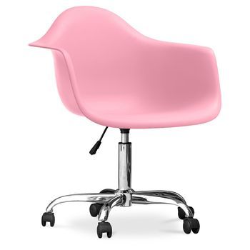 Silla De Oficina Con Reposabrazos - Silla De Escritorio Con Ruedas  - Weston Rosa