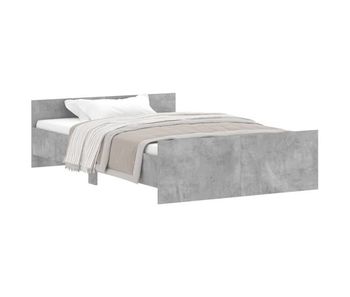 Estructura de cama con cabecero piecero gris hormigón 120x200cm