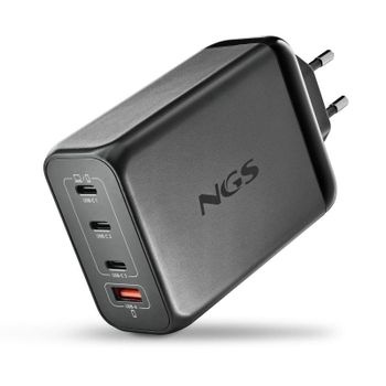 Cargador de pared NGS BUD 240W GaN 3 USB-C PD3.1/PPS y 1 USB-A QC3.0 ultrarrápido negro
