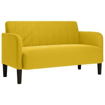 Sofá Loveseat Terciopelo Amarillo 109 Cm Vidaxl