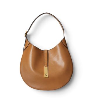 Polo Ralph Lauren para mujer. 428891584002 Bolso de Piel Polo Id Medium marrón (OSFA), Beige, Clásico