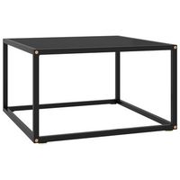 mesa de centro negra con vidrio negro 60x60x35 cm vidaxl