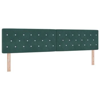 Cabecero Led Con Tiras Led Verde Oscuro 200 Cm Terciopelo Vidaxl