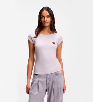 BOSS para mujer. 50556997 Camiseta Etine Lila (L), Casual, Algodón, Manga corta