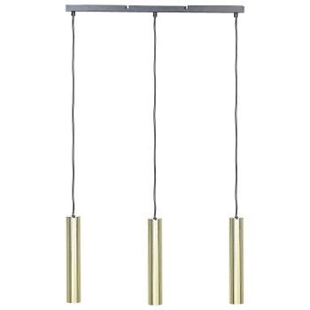 Lámpara De Techo De Metal Latón Negro 97 Cm Colgante Suspensión 3 Luces Brosna