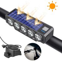 faros de bicicleta bikight recargables por solar bocina de 120 db 4000 mah 2 modelos de tipo de flash carga tipo c