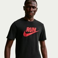 nike run swoosh camiseta de running hombres - negro rojo