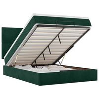 estructura cama otomana colchones terciopelo verde oscuro vidaxl
