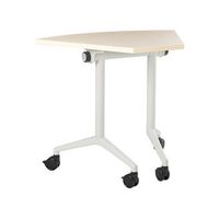 escritorio moderno plegable con ruedas mesa movil portatil 90 x 64 cm estructura metalica marron claro cavi