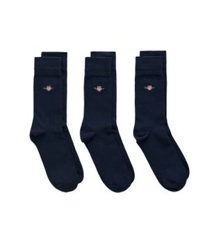 Gant para hombre. 9960270 Pack tres pares de calcetines Shield marino (43-45), Homewear, Algodón