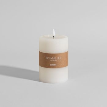 Vela led de cera blanca, 10x15 cm